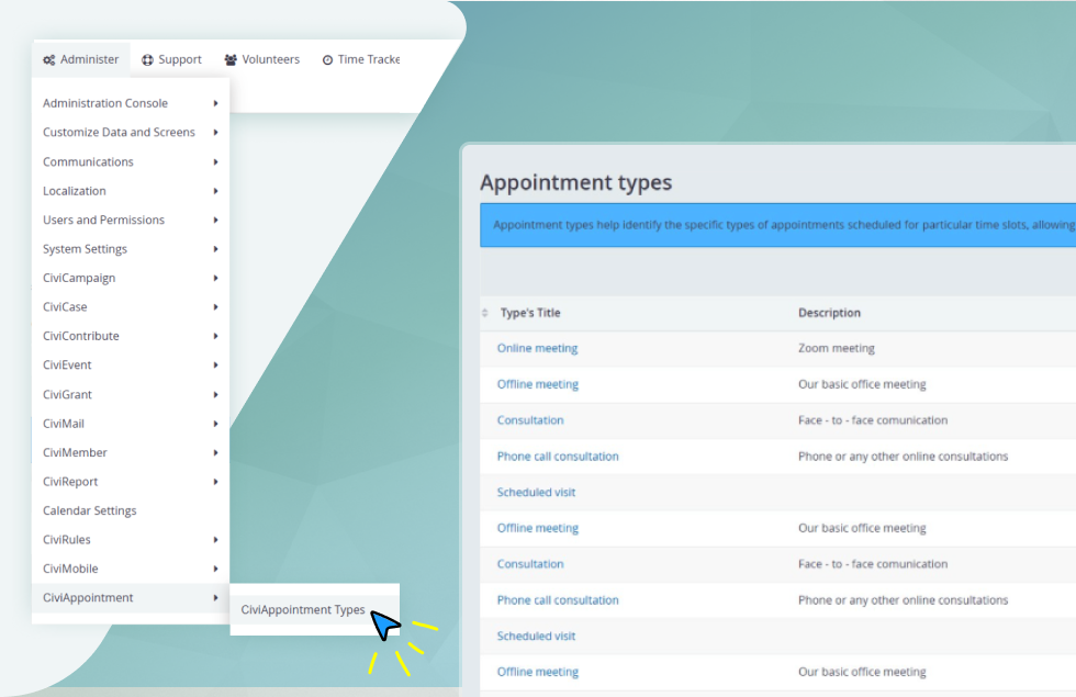 Appointment CiviCRM